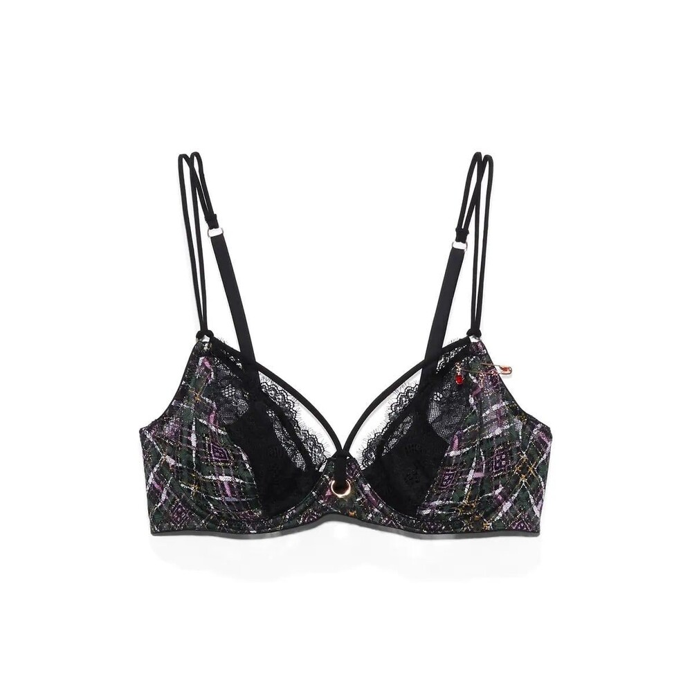Savage X Fenty A Little Tart Unlined Bra Thats Hella Plaid Size 32C